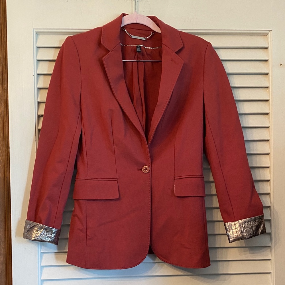 WHBM rust colored stretch blazer - image 1